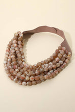 Load image into Gallery viewer, * CHUNKY BEADED LAYERED NECKLACE Faux leather neck magnetic
