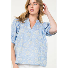 Load image into Gallery viewer, Puff Sleeve Flower Print Top
