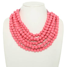 Load image into Gallery viewer, * CHUNKY BEADED LAYERED NECKLACE Faux leather neck magnetic
