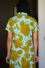 Load image into Gallery viewer, Carrie Cotton Dress Turquoise Olive
