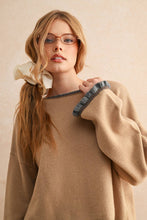 Load image into Gallery viewer, T5466ST   RUFFLED HEM DETAIL KNITTED TOP
