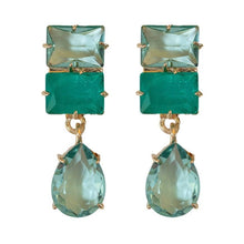 Load image into Gallery viewer, Amalfi Turquoise Ombre Gem Drop Statement Earrings
