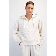 Load image into Gallery viewer, QUILTED QUARTER ZIP HOODIE JACKET
