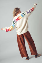 Load image into Gallery viewer, Rainbow Lettering Christmas Knit Sweater
