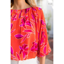 Load image into Gallery viewer, /Size XL/ Floral Puff Sleeve Pleated Blouse
