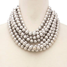 Load image into Gallery viewer, * CHUNKY BEADED LAYERED NECKLACE Faux leather neck magnetic
