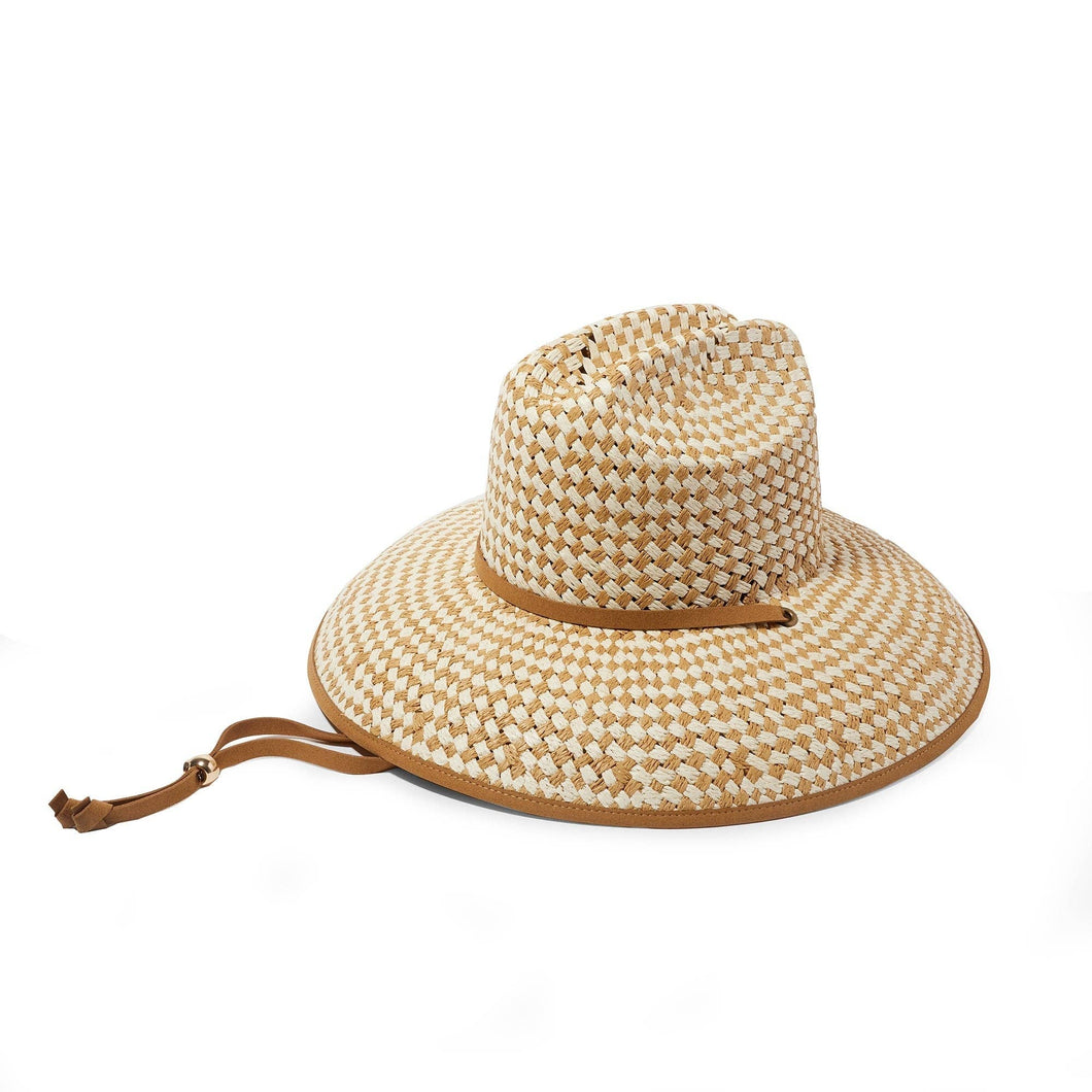 Natural Straw Checkered Hat