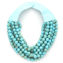 Load image into Gallery viewer, * CHUNKY BEADED LAYERED NECKLACE Faux leather neck magnetic
