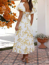Load image into Gallery viewer, Puff off the shoulder twist floral prairie maxi dress

