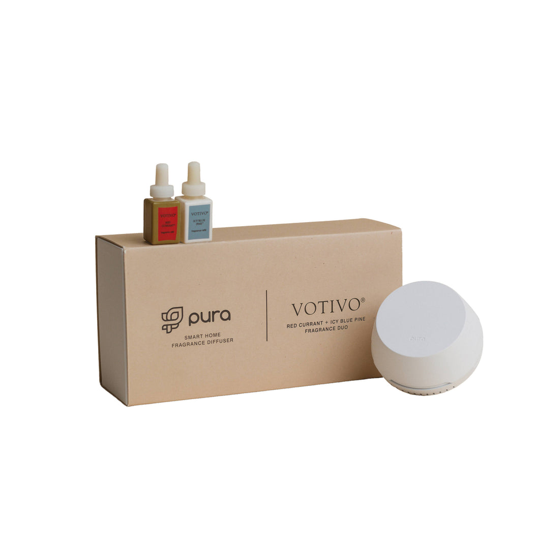 Pura + Votivo Smart Home Diffuser Set - Red Currant & IBP