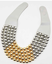 Load image into Gallery viewer, * CHUNKY BEADED LAYERED NECKLACE Faux leather neck magnetic
