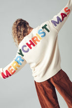 Load image into Gallery viewer, Rainbow Lettering Christmas Knit Sweater
