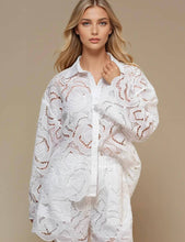 Load image into Gallery viewer, Ladies Hallow Out Botton Down Shirt Shorts 2PCS Set SKST50314
