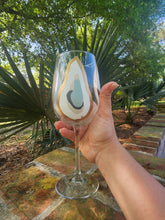 Load image into Gallery viewer, Hand Painted Oyster Tall Wine Glass Stemmed - Beach Sand
