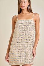 Load image into Gallery viewer, FLOWER SEQUIN EMBLISHED SLEEVELESS MINI DRESS
