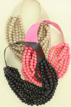 Load image into Gallery viewer, * CHUNKY BEADED LAYERED NECKLACE Faux leather neck magnetic
