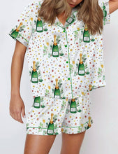 Load image into Gallery viewer, Bottle Star &amp; Goblet Print Comfy Pajama Set
