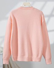 Load image into Gallery viewer, Casual Lace Trim Pink Cardigan Knit Button Sweater
