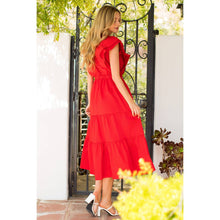 Load image into Gallery viewer, Ruffle Shoulder Tiered Floral Maxi Dress
