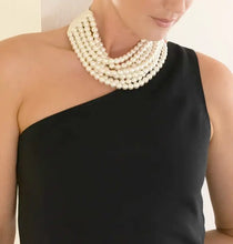 Load image into Gallery viewer, * CHUNKY BEADED LAYERED NECKLACE Faux leather neck magnetic
