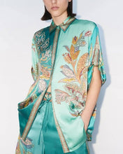 Load image into Gallery viewer, Satin Unique Retro Flower Print Shirt And Pants Set
