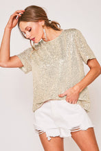 Load image into Gallery viewer, Sequin Short-Sleeve Party Clubwear Blouse VT60101
