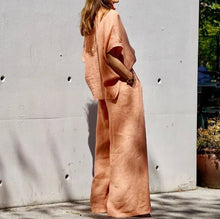 Load image into Gallery viewer, 2 piece Linen Blouse and Pant Set, Size Sm - 5XL
