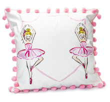 Load image into Gallery viewer, Ballerina Pom Pom Pillow
