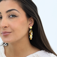 Load image into Gallery viewer, Coin &amp; Pearl Chandelier Drop Earrings
