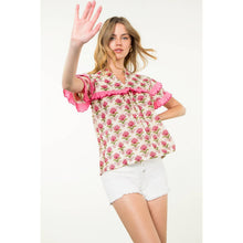 Load image into Gallery viewer, Short Sleeve Floral Print Top
