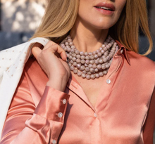 Load image into Gallery viewer, * CHUNKY BEADED LAYERED NECKLACE Faux leather neck magnetic
