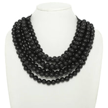 Load image into Gallery viewer, * CHUNKY BEADED LAYERED NECKLACE Faux leather neck magnetic
