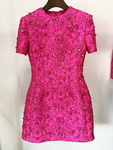 Load image into Gallery viewer, Jacquard Beading Short-sleeved Dress
