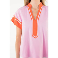Load image into Gallery viewer, Contrast Trim Short Sleeve Top
