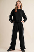 Load image into Gallery viewer, Stripe Cropped Top &amp; Wide Leg Pants 2pcs Set | S-XL
