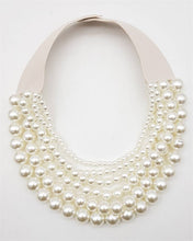 Load image into Gallery viewer, * CHUNKY BEADED LAYERED NECKLACE Faux leather neck magnetic
