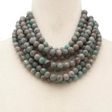 Load image into Gallery viewer, * CHUNKY BEADED LAYERED NECKLACE Faux leather neck magnetic
