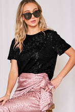 Load image into Gallery viewer, Sequin Short-Sleeve Party Clubwear Blouse VT60101
