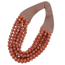Load image into Gallery viewer, * CHUNKY BEADED LAYERED NECKLACE Faux leather neck magnetic
