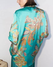 Load image into Gallery viewer, Satin Unique Retro Flower Print Shirt And Pants Set
