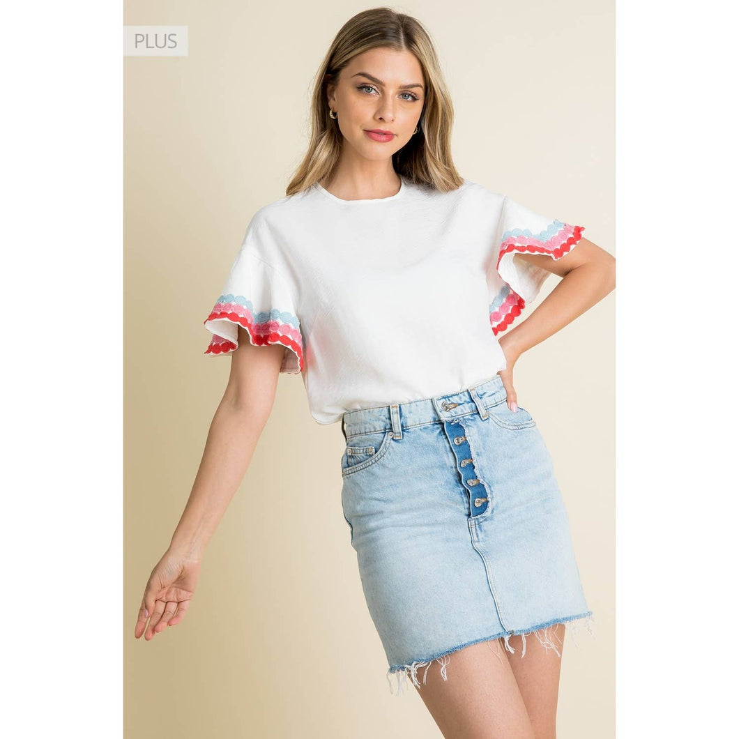 /Size XL/ Flutter Sleeve Top