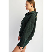 Load image into Gallery viewer, QUILTED QUARTER ZIP HOODIE JACKET
