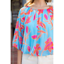 Load image into Gallery viewer, /Size XL/ Floral Puff Sleeve Pleated Blouse
