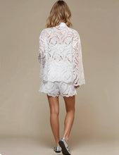 Load image into Gallery viewer, Ladies Hallow Out Botton Down Shirt Shorts 2PCS Set SKST50314
