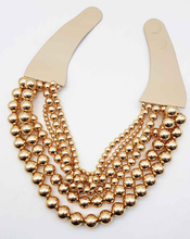 Load image into Gallery viewer, * CHUNKY BEADED LAYERED NECKLACE Faux leather neck magnetic
