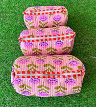 Load image into Gallery viewer, Small Floral Printed Bag Handmade Cotton Quilted Pouch Bags
