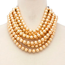 Load image into Gallery viewer, * CHUNKY BEADED LAYERED NECKLACE Faux leather neck magnetic
