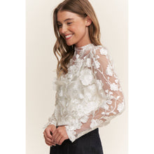 Load image into Gallery viewer, 3D FLOWER EMBROIDERY SLIM FIT CROP TOP
