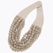 Load image into Gallery viewer, * CHUNKY BEADED LAYERED NECKLACE Faux leather neck magnetic
