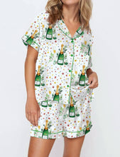 Load image into Gallery viewer, Bottle Star &amp; Goblet Print Comfy Pajama Set

